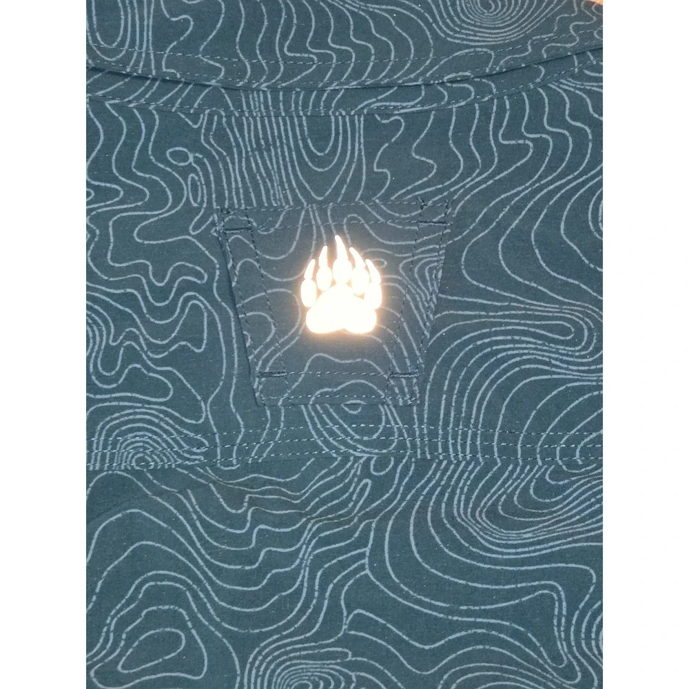 Alaskan Hardgear Duluth Mens L Chilkat River Snap Shirt Blue Topographic Map - Picture 5 of 6